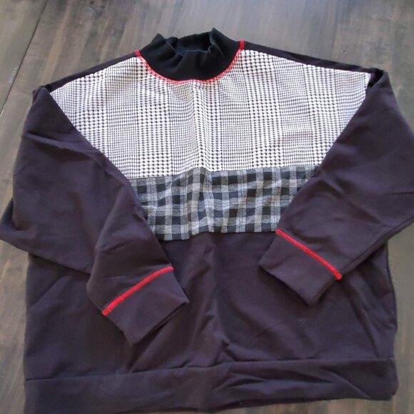 Cleo size XXL mock neck, multi plaid sweatshirt - Picture 5 of 5